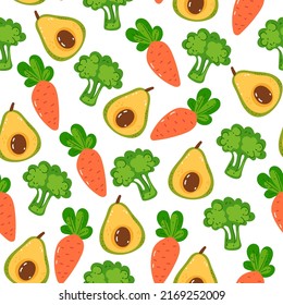 Vegetables seamless repeat wrap cover pattern background illustration