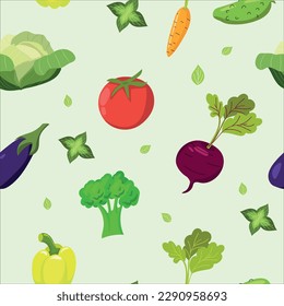 Patrón de abrevaderos de verduras.  Ilustración de productos agrícolas para el diseño de productos publicitarios tienda o mercado