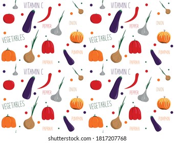 Patrón de temporada de hortalizas para el menú o los textiles 