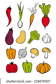 Vegetables set color