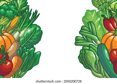 Vegetables set drawing illustration design