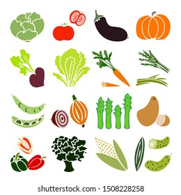 Vegetables' set. Hand drawn colorful vegetables. Vector illustration. EPS 10