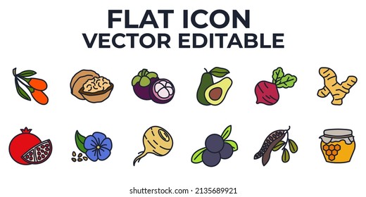 plantilla de símbolo de icono de conjunto de vegetales para el logotipo de colección de diseño gráfico y web ilustración vectorial