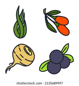 vegetables set icon symbol template for graphic and web design collection logo vector illustration