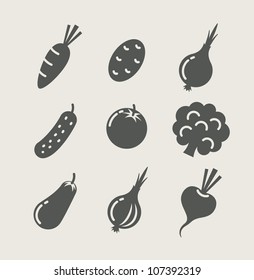 vegetables set of icons vector illustration