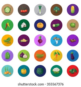 Vegetables Set - Isolated On Background - Vector Illustration, Graphic Design. For Web, Websites, Print, Presentation Templates, Mobile Applications And Promotional Materials