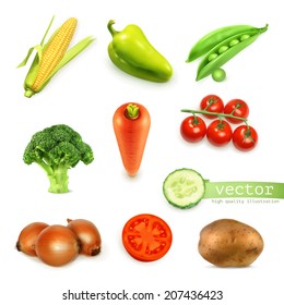 Vegetables set, vector illustration