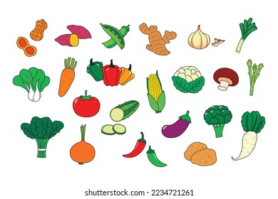 vegetables set vector illustration icons
