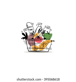 Vegetables in shopping basket