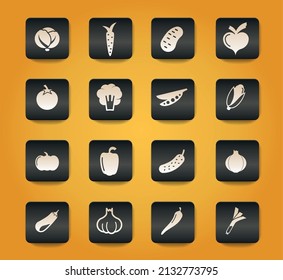 Verduras simplemente iconos para la interfaz web y de usuario