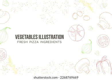 Vegetables sketch art illustration composition vector