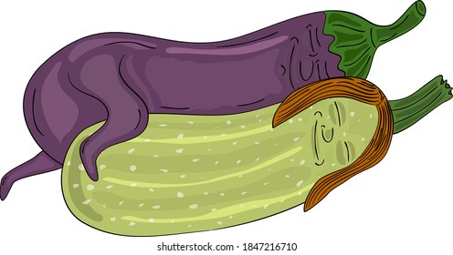 vegetables sleeping together in love