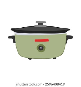 vegetables slow cooker cartoon. potatoes rice, beans pasta, curry oatmeal vegetables slow cooker sign. isolated symbol vector illustration