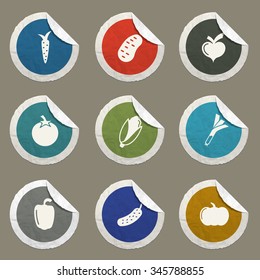 Vegetables sticker icons for web
