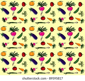 vegetables summer colored on white background