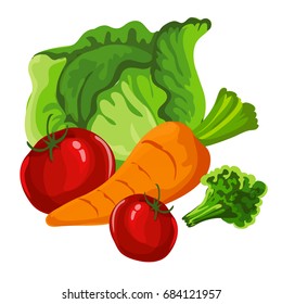 Vegetables are summer, delicious. Vector illustration, an element of your design