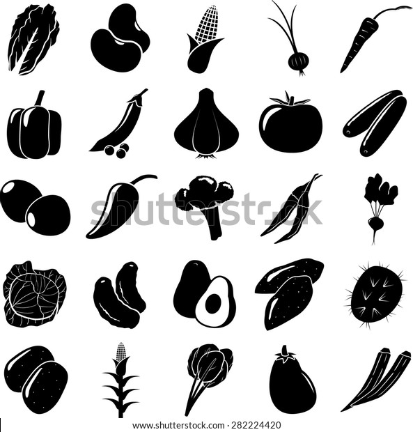 Vegetables Symbols Set Stock Vector (Royalty Free) 282224420