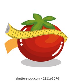 vegetables with tape measure
