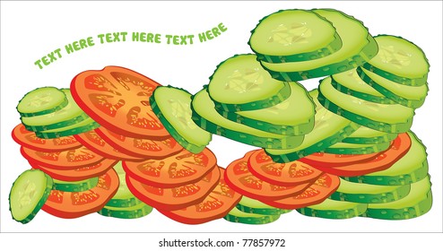 vegetables (tomatoes sliced ??cucumbers slide)