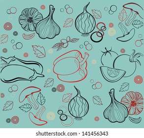 vegetables -vector background