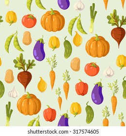 vegetables. vector background. seamless pattern