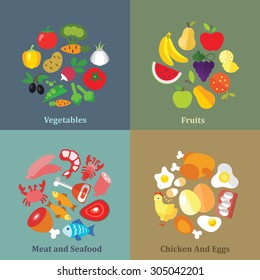 Vegetables. Vector flat design. Icon for presentation, training, marketing, design, web. Can be used for creative template, logo, sign, craft. 