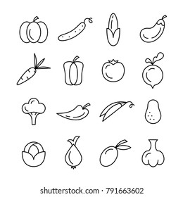 Vegetables vector icons