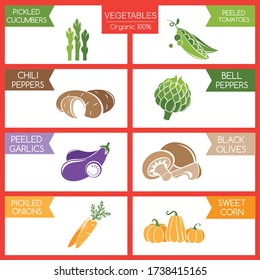 vegetables vector icons in high quality