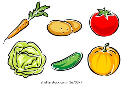 Vegetables Vector Illustration