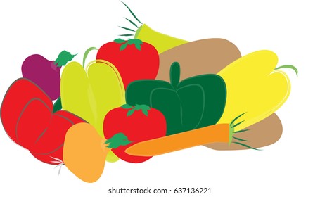 Vegetables vector illustration