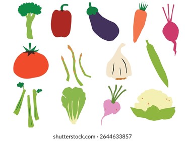 Ilustración vectorial de verduras: diseño de alimentos orgánicos frescos y saludables