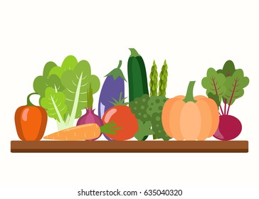 Vegetables vector illustration. Healthy lifestyle vector design. 