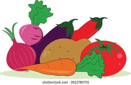 ilustración de colección de imágenes vectoriales de vegetales 