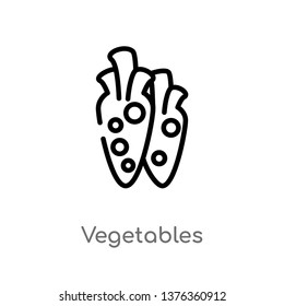 vegetables vector line icon. Simple element illustration. vegetables outline icon from farming concept. Can be used for web and mobile