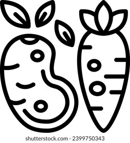 Vegetables Vector Linear Icon Design