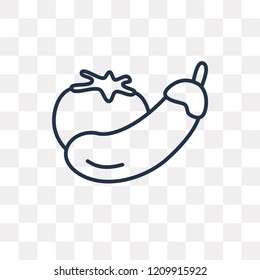 Vegetables vector outline icon isolated on transparent background, high quality linear Vegetables transparency concept can be used web and mobile
