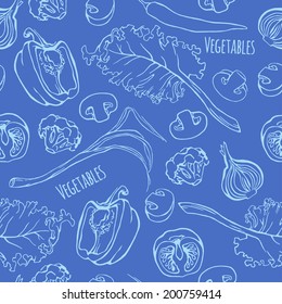 Vegetables vector seamless pattern.