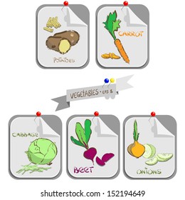 vegetables. vector set of stickers