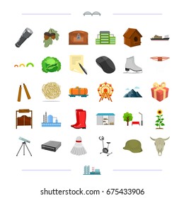 vegetables, weapons, transportation and other web icon in cartoon style.sports, computer, education icons in set collection.