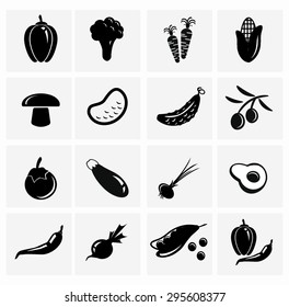 Vegetables web icon set