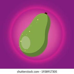 vegetables, whole avocado. vector image pink background in degrade