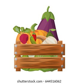 vegetables wooden box
