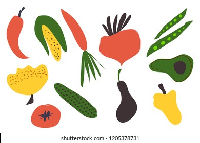 Vegetables for your design. Vector digital illustration