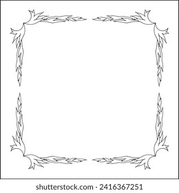 Vegetal frame, decorative corners for greeting cards, banners, business cards, invitations, menus. Isolated vector illustration.	
