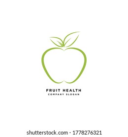 vegetarian apple fruit logo design illustration