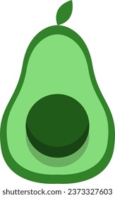 Vegetarian avocado, illustration or icon, vector on white background.
