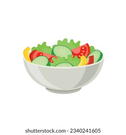 Vegetarian bowl of salad vector illustration