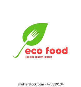 Vegetarian cafe logo design template. Vegan restaurant logo concept. Organic cafe logo design.