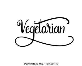 Vegetarian Calligraphy Hand Lettering Vector