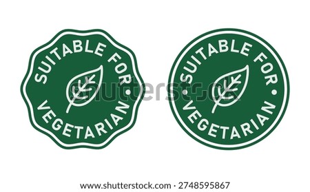 Vegetarian Certification Stamp Suitable for Vegetarian Rubber Stamp Logo Icon Vector